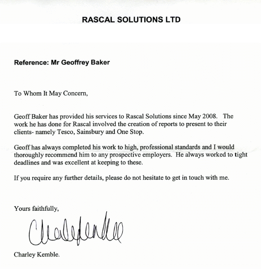 Rascal CV for Geoffrey Baker Rascal CV for Geoffrey Baker